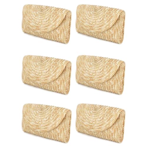 Booso 6X Stroh Kupplung Geldbörsen für Frauen Sommer Strand Hand, Hochzeit Umschlag Brief Tasche Farbe: Booso 6X Stroh Kupplung Geldbörsen für Frauen Sommer Strand Hand, Hochzeit Umschlag Brief Tasche Farbe: von Booso