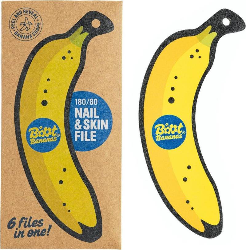 Boot Bananas Polierfeile Boot Bananas 2in1 Nagel- & Hautfeile - 6 Dual Grit, Pflege-Set / Feilen-Set, 1-tlg., 6er Set, 2-in-1 Dual-Grit Feile (60/180 Grit) für Nägel & harte Haut von Boot Bananas