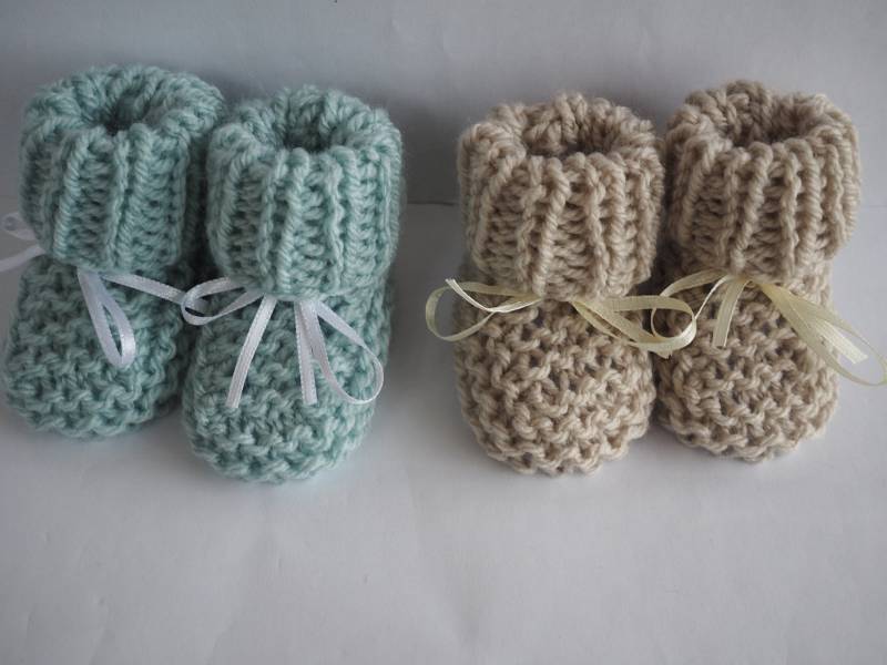 Handgestrickte Baby Booties Unisex Hausschuhe, Geschenk Zur Taufe von Bootilicious
