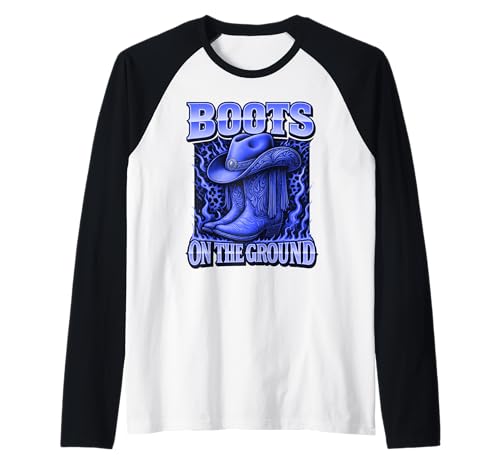 Stiefel auf dem Boden Cowboy Cowgirl für Männer Frauen Kinder Raglan von Boots on the Ground For Men Women Kids