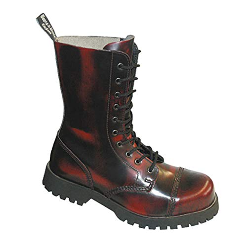 Boots & Braces - 10 Loch Stiefel Rangers Burgundy Rub-Off Rot Größe 42 (UK8) von Boots & Braces