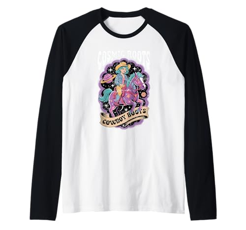 Cosmic Roots Cowboystiefel Retro Mädchen Pferd Space Western Raglan Cosmic Roots Cowboystiefel Retro Mädchen Pferd Space Western Raglan von BootsBeyond