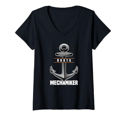 Damen Boot Reparieren Mechaniker Motorboot Danke Bootsmechaniker T-Shirt mit V-Ausschnitt von Bootsmechaniker Geschenke und Boot Reparieren
