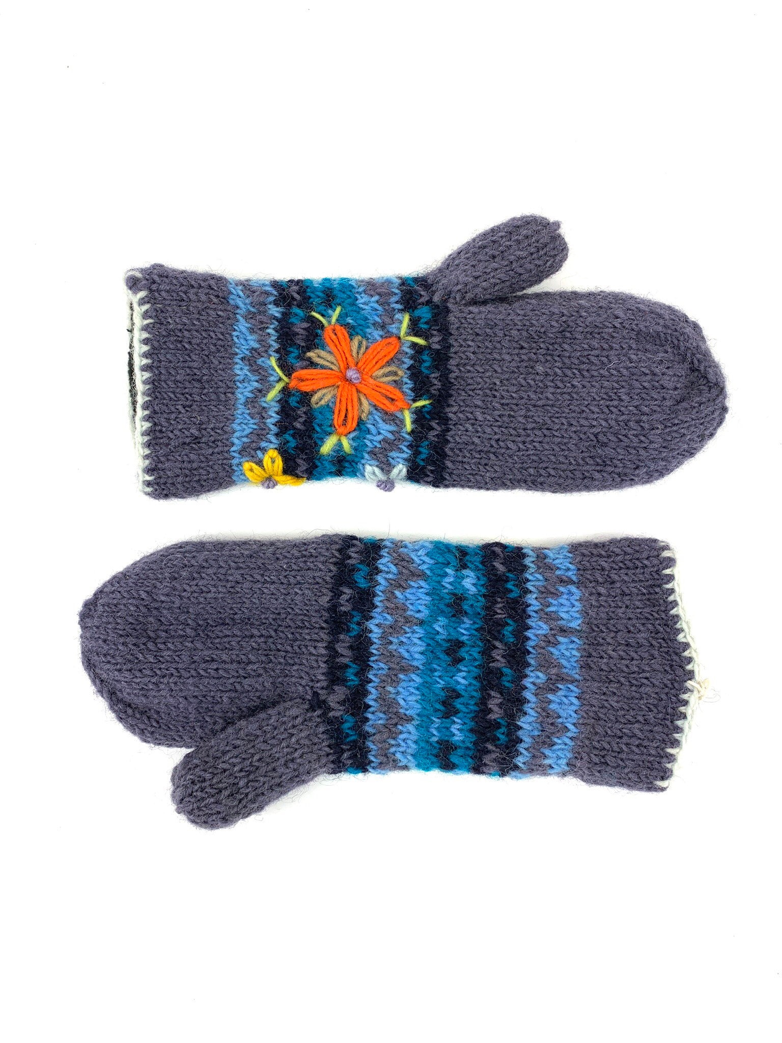 Bestickte Wolle Handstulpen Fleece Gefütterte Handwerker Handschuhe von Bootsologie