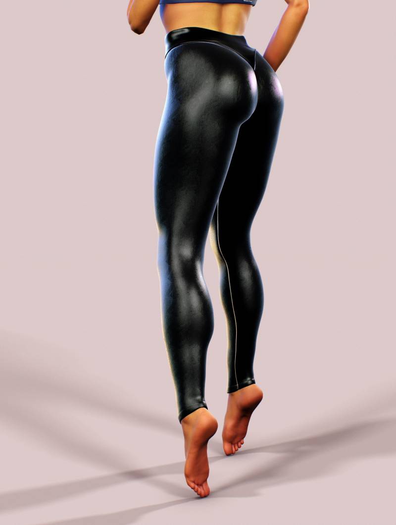 Kunstleder Leggings Für Damen Schwarz - Matte High Waist Mit V Bund, Booty Lift, Shaping Fit, Stretchy Slim Pants, Yoga Hose von BootySculpted