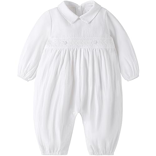 Booulfi Baby Kleidung Jungen 0-3 Monate Strampler Neugeborene Body Langarm Overall Winter Baby Erstausstattung Gastgeschenk Taufe Taufanzug Junge von Booulfi