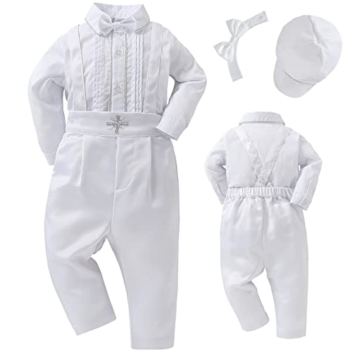 Booulfi Baby Kleidung Jungen 12-18 Monate Baumwollstoff Baby Anzug Junge Hochzeit Taufanzug Taufkleid Junge Weihnachtsoutfit Trachtenhemd von Booulfi