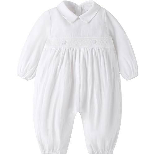 Booulfi Baby Kleidung Jungen 9-12 Monate Strampler Neugeborene Body Langarm Overall Herbst Winter Baby Erstausstattung Gastgeschenk Taufe Taufanzug Junge von Booulfi