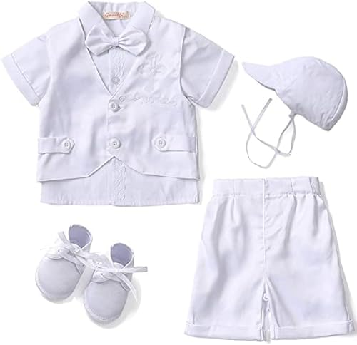 Booulfi Taufe Outfits für Jungen Baby Junge Taufe Outfit Sommer Kurzarm Gentleman Kleid Outfit Kleidung, 3-6M von Booulfi