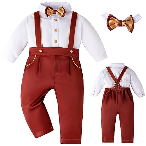 Booulfi Weihnachtsoutfit Baby Bekleidungssets Für Jungen Weihnachtskostüm Kinder Baby Anzug Junge 6-9 Monate von Booulfi