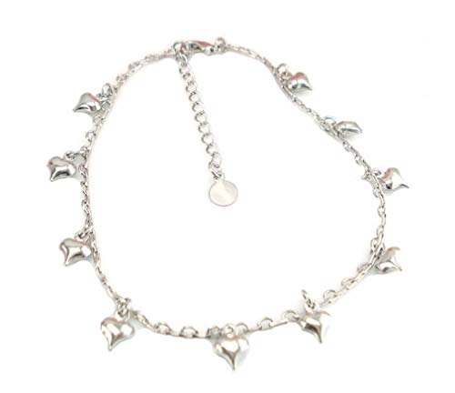 Boowhol Damen 925 Sterling Silber Freundschaft Fußkette Armband Fuß dekorativen Liebe Herz Fußschmuck von Boowhol