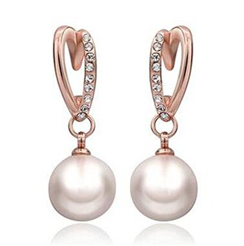 Boowhol Damen Ohrhänger Ohrring Tropfen Herz Zirkon 925 Sterling Silber zu jedem Anlass (Rosegold) von Boowhol