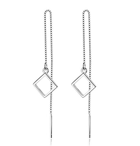 Boowhol Damen Ohrring Ohrstecker 925 Sterling Silber Mode Temperament Geometrie Langer Abschnitt Quaste Hypoallergen Zirkonia Ohrringe von Boowhol