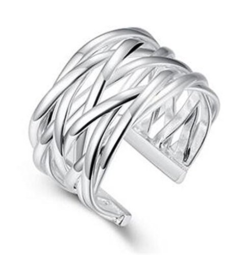 Boowhol Frau Mehrschichtiges Gewebtes Ring Ringöffnung Mode Ring Verlobungsring Damen Silber 925 Klassisch Silberring Heiratsantrag von Boowhol