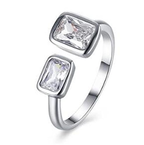 Boowhol Frau Partnerschaft Ring Damen 925 Sterling Silber Diamantring Öffnungsring Silberring Trauringe Ringöffnung Diamant Ringöffnung Verlobungsring mit Zirkonia von Boowhol