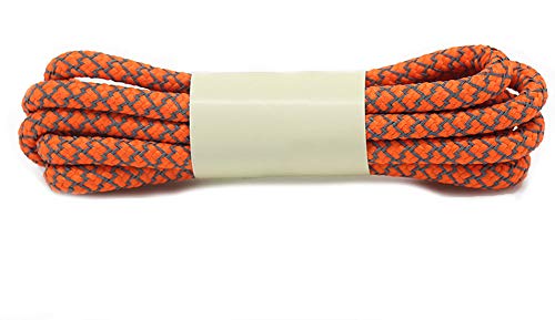 Boowhol Reflektierende Verfärben Rundsenkel Runden Schnürsenkel Shoelaces für Kinder und Erwachsene,Breit 0.4CM (140 CM, Orange) von Boowhol