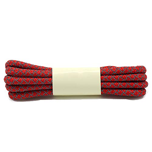 Boowhol Reflektierende Verfärben Rundsenkel Runden Schnürsenkel Shoelaces für Kinder und Erwachsene,Breit 0.4CM (140 CM, Rot) von Boowhol