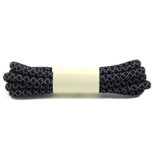 Boowhol Reflektierende Verfärben Rundsenkel Runden Schnürsenkel Shoelaces für Kinder und Erwachsene,Breit 0.4CM (160 CM, Schwarz) von Boowhol