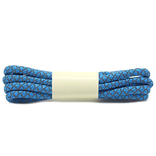 Boowhol Reflektierende Verfärben Rundsenkel Runden Schnürsenkel Shoelaces für Kinder und Erwachsene,Breit 0.4CM (160 CM, Hell blau) von Boowhol