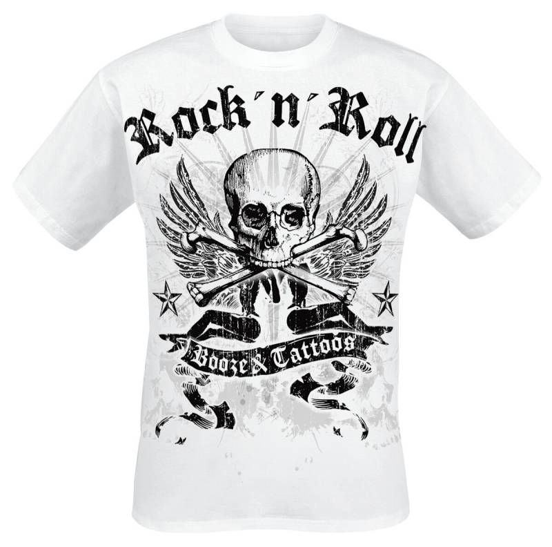 Booze & Tattoos  T-Shirt weiß in 3XL von Booze & Tattoos