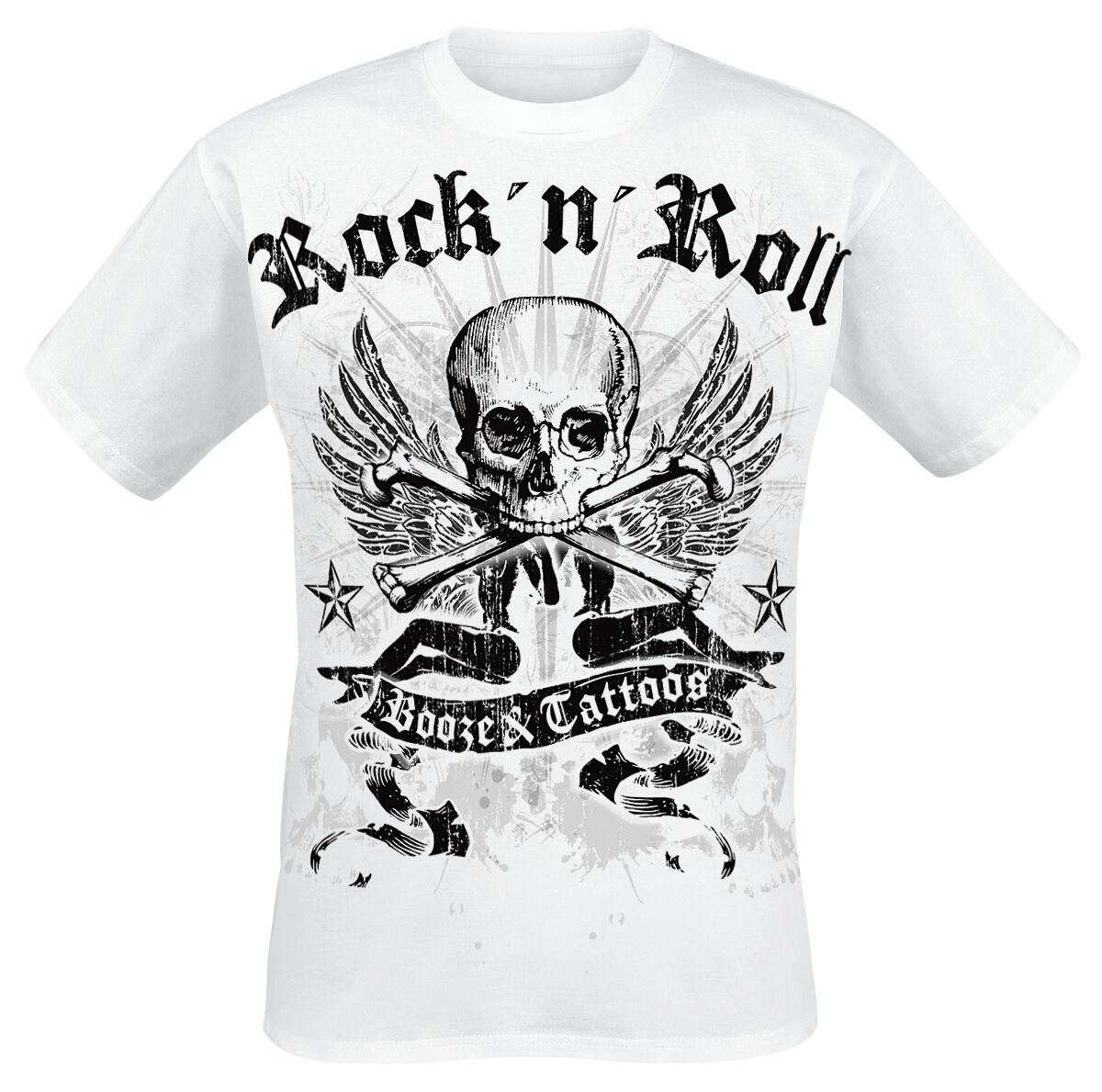 Booze & Tattoos  T-Shirt weiß in XL von Booze & Tattoos