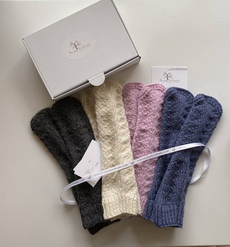 Fingerlose Handschuhe - Alpaka Und Wolle Aran Gewicht von Bopeephandmade1