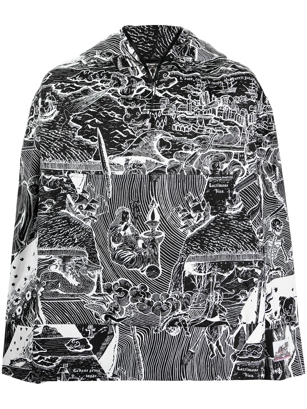 Boramy Viguier Hoodie mit Zeichnungs-Print - Schwarz von Boramy Viguier