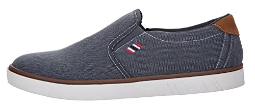 Boras Fashion Sports Slip-On Sneaker Canvas auch in Übergrößen Denimblue/wht/red 5205-1512, Herren:46 EU von Boras