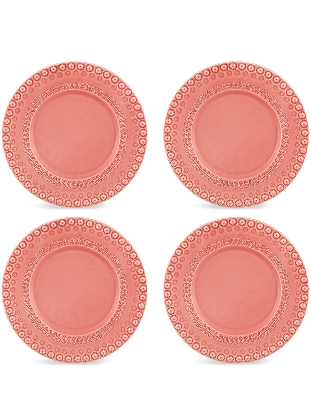 Bordallo Pinheiro Set aus vier Fantasia Desserttellern - Rosa von Bordallo Pinheiro