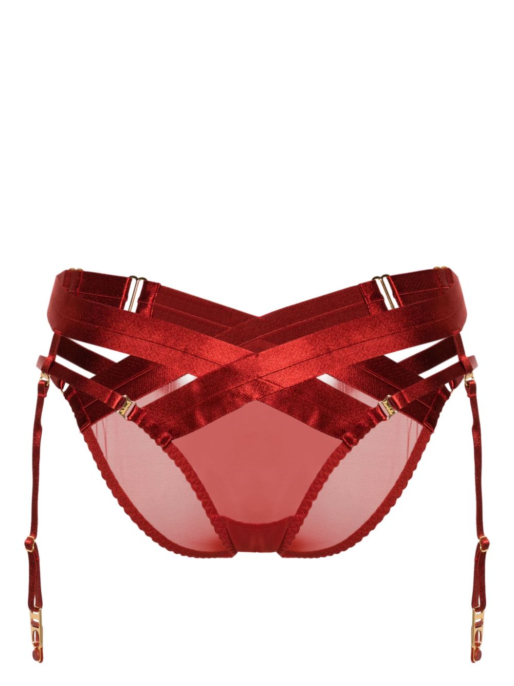 Bordelle Tomoe Harness-Slip aus Satin - Rot von Bordelle