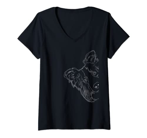 Damen Lustiger Hund Border Collie T-Shirt mit V-Ausschnitt Damen Lustiger Hund Border Collie T-Shirt mit V-Ausschnitt von Border Collie Geschenke