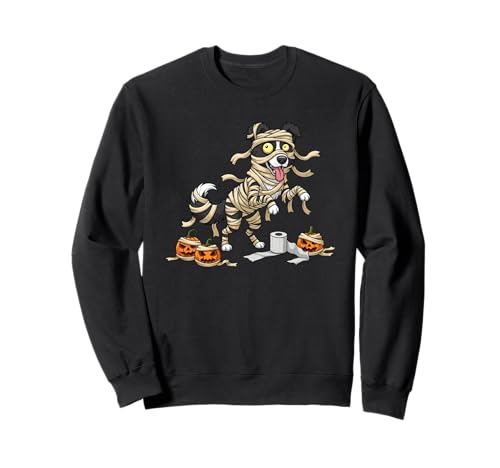 Lustiger Border Collie Mummy Kürbis Halloween Kinder Herren Damen Sweatshirt von Border Collie Lovers Halloween Outfits Boy Girl