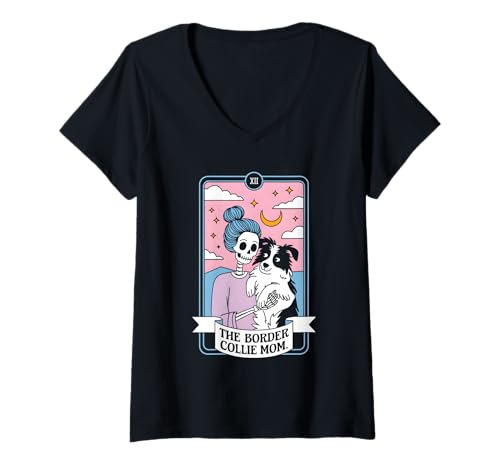 Damen Die Border Collie Mama T-Shirt mit V-Ausschnitt Damen Die Border Collie Mama T-Shirt mit V-Ausschnitt von Border Collie Mama Tarot