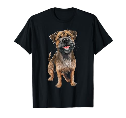 Border Terrier Gedenkstätte für Hunde/Mama/Papa/Welpen T-Shirt von Border Terrier Dog Tees NYC