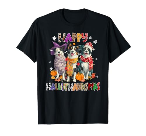Border Collie Dogs Christmas Happy Hallothankmas Herren Damen T-Shirt Border Collie Dogs Christmas Happy Hallothankmas Herren Damen T-Shirt von Border collie Happy Hallothankmas Christmas Dog