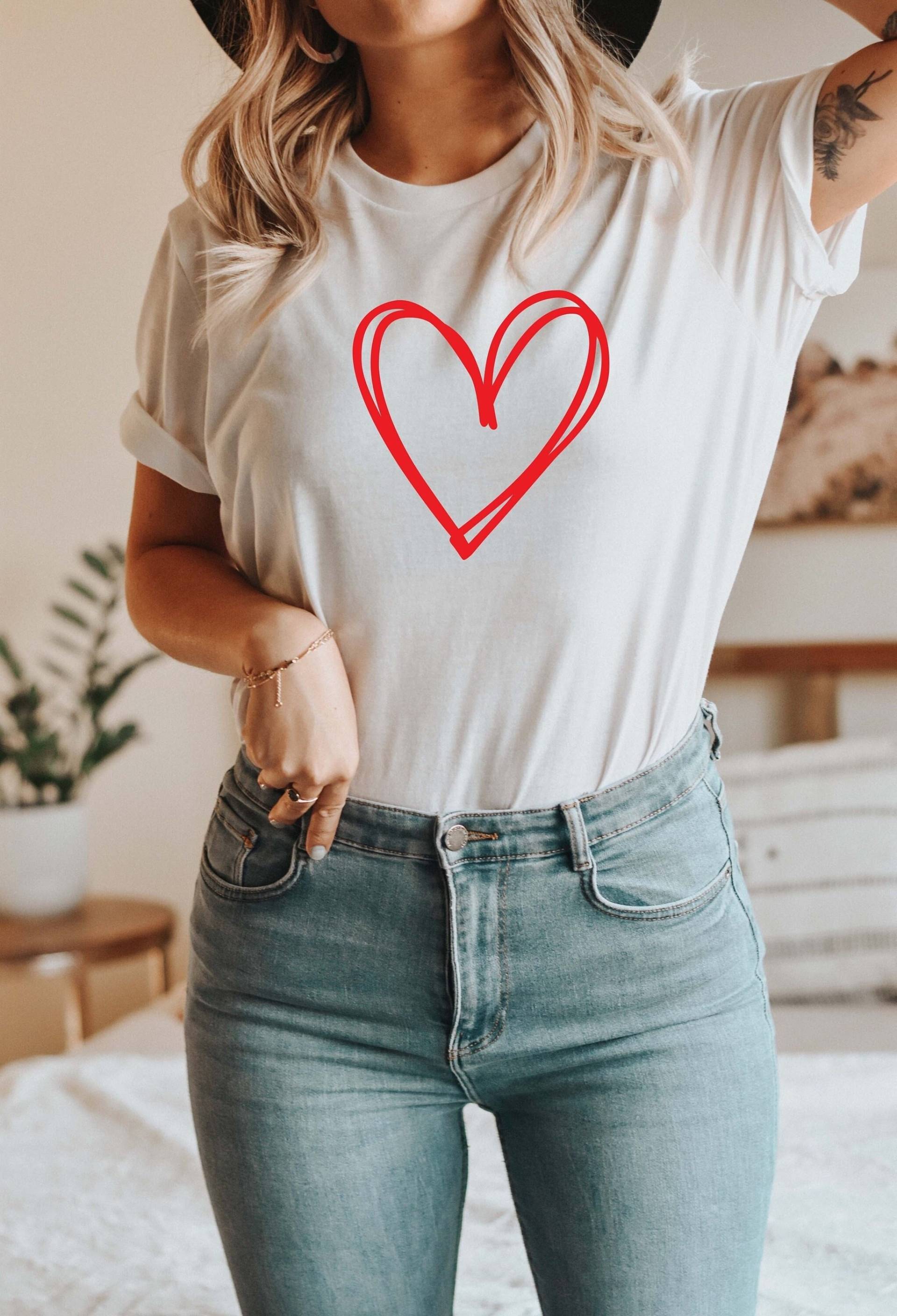 Valentine Es Shirts Für Frauen, Shirt Love Shirt, Süßes Valentinstag Tshirt Herz, Crewneck Valday.d5 von BorderLes