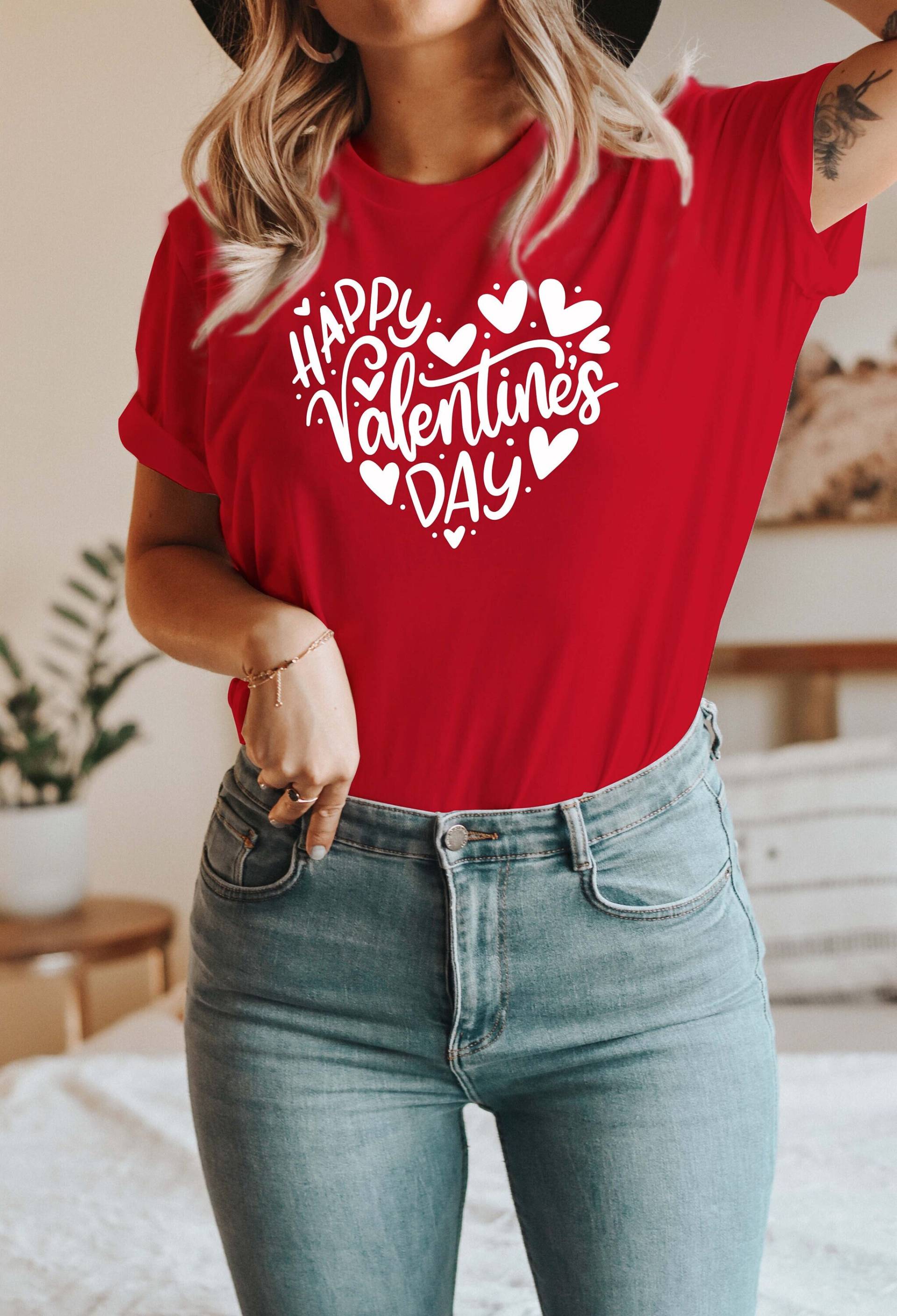 Valentine's Shirts Für Frauen, Valentinstagshirt Love Shirt, Süßes Valentinstags Tshirt Herz, Crewneck Valday.d4 von BorderLes