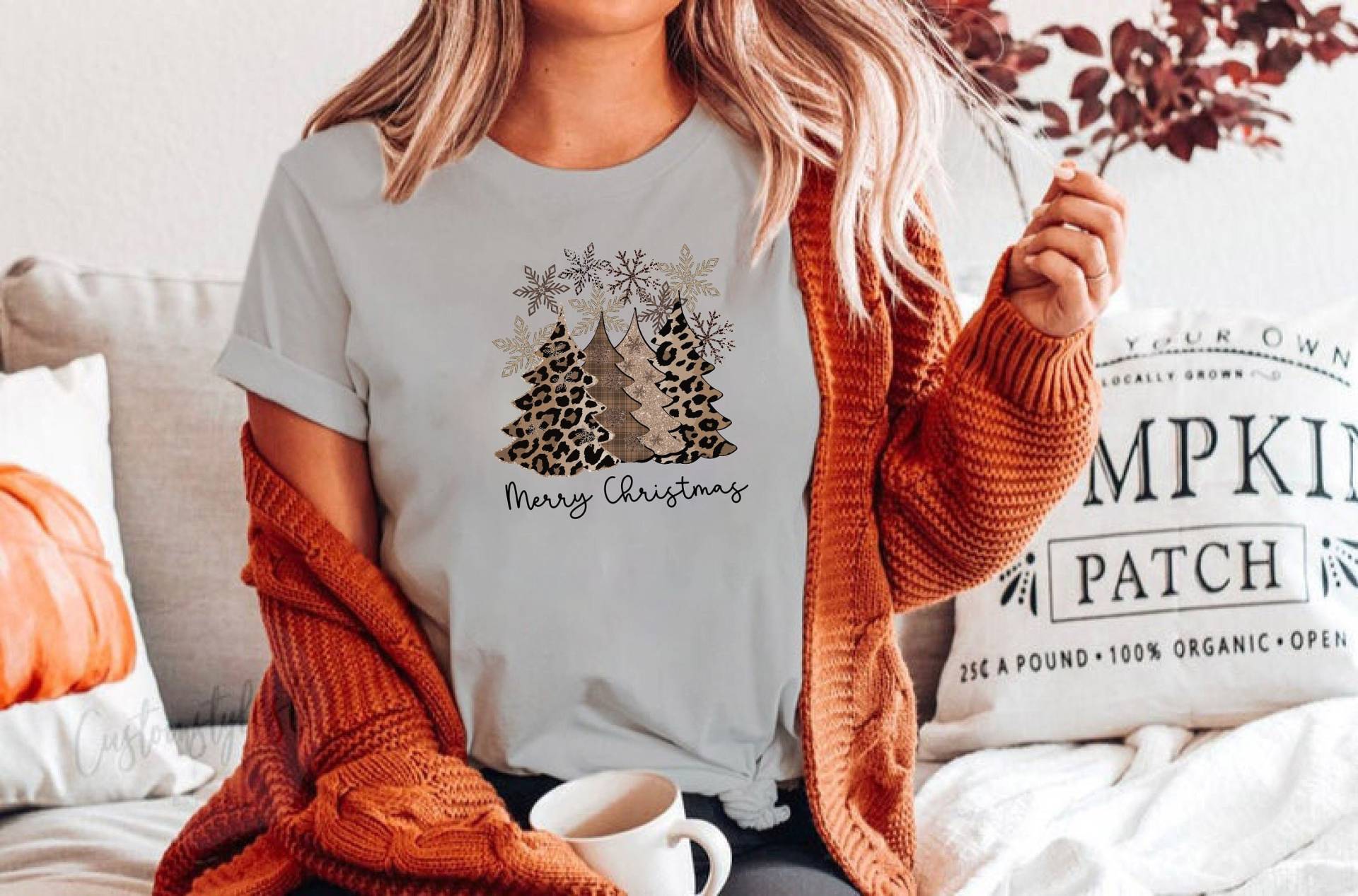 Weihnachtsbaum Shirt, Weihnachtsshirt, Niedliches Frauen Leopard Tannenbaum( Tsrt von BorderLes