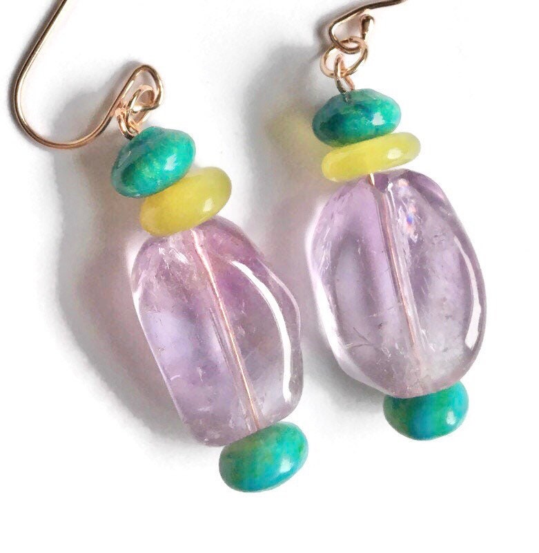 Amethyst Und Türkis Ohrringe von BorealisJewellery