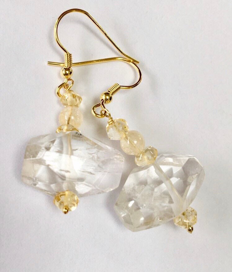 Bergkristall Und Citrin Ohrringe von BorealisJewellery