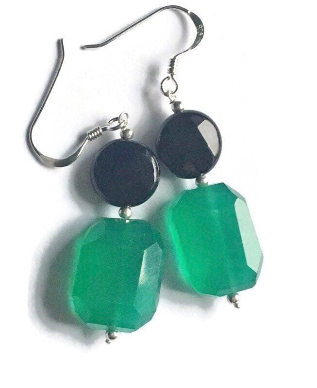 Grün Onyx Ohrringe Im Art Deco Stil von BorealisJewellery