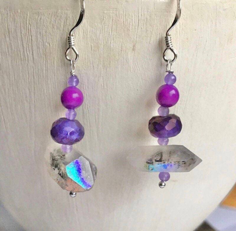 Herkimer Diamant Und Indigo Opal Ohrringe von BorealisJewellery