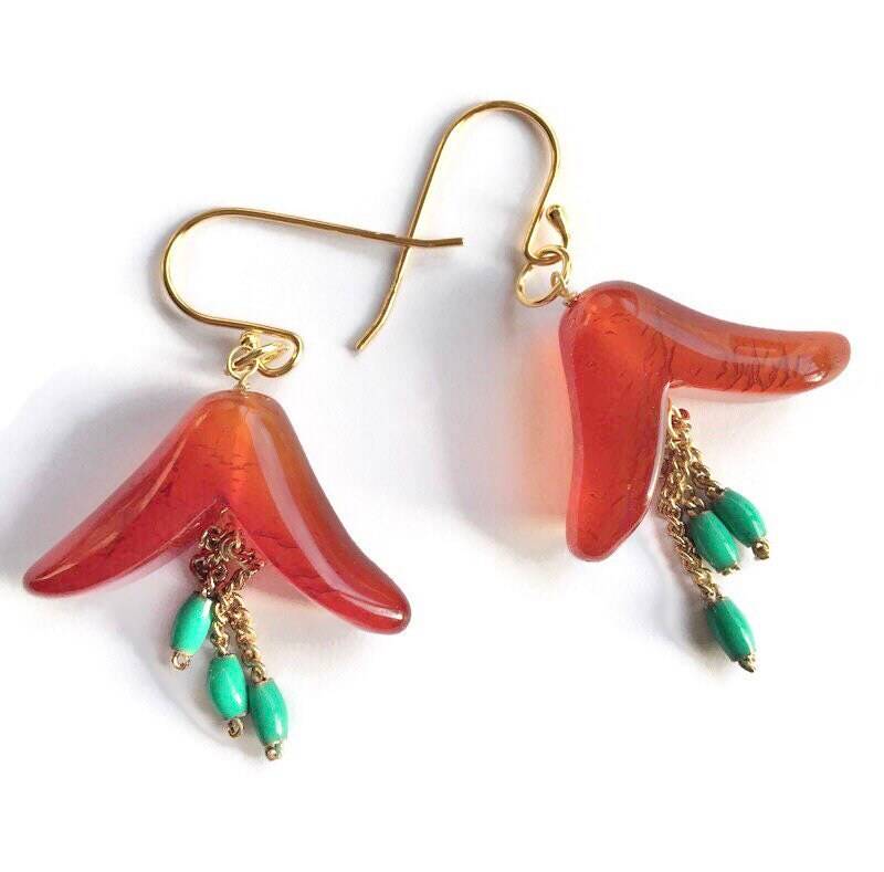 Karneol Blüten Ohrringe von BorealisJewellery