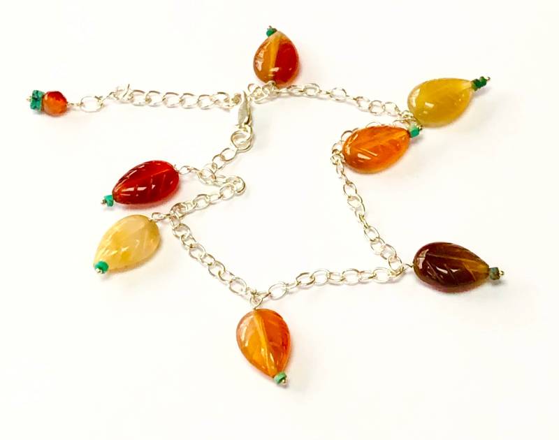 Karneol Und Türkis Silber Armband von BorealisJewellery