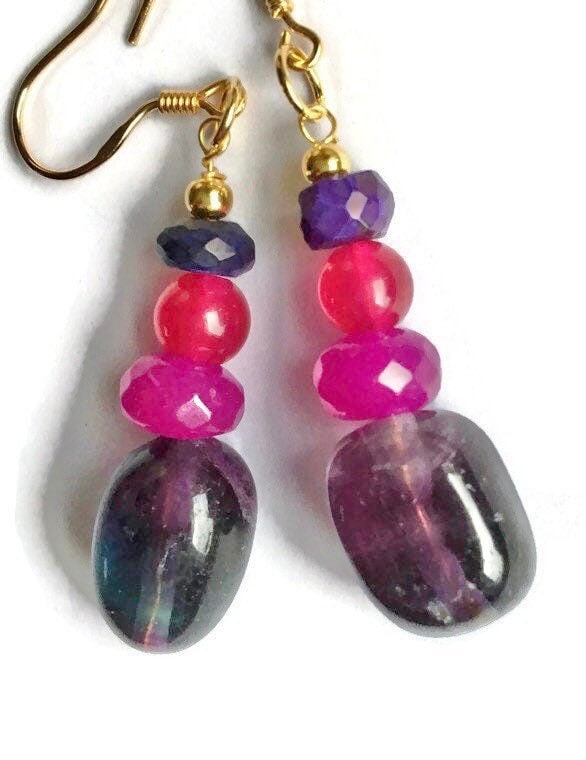 Lila Und Magenta Ohrringe von BorealisJewellery