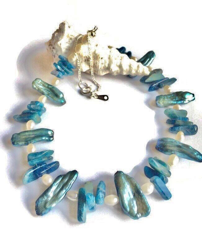 Ozean Blaue Perlenkette von BorealisJewellery