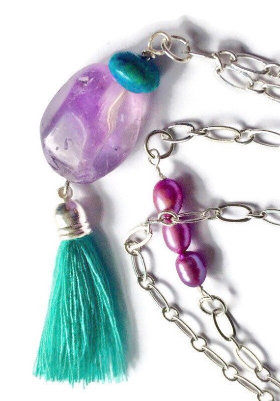 Perlenkette Mit Amethyst von BorealisJewellery