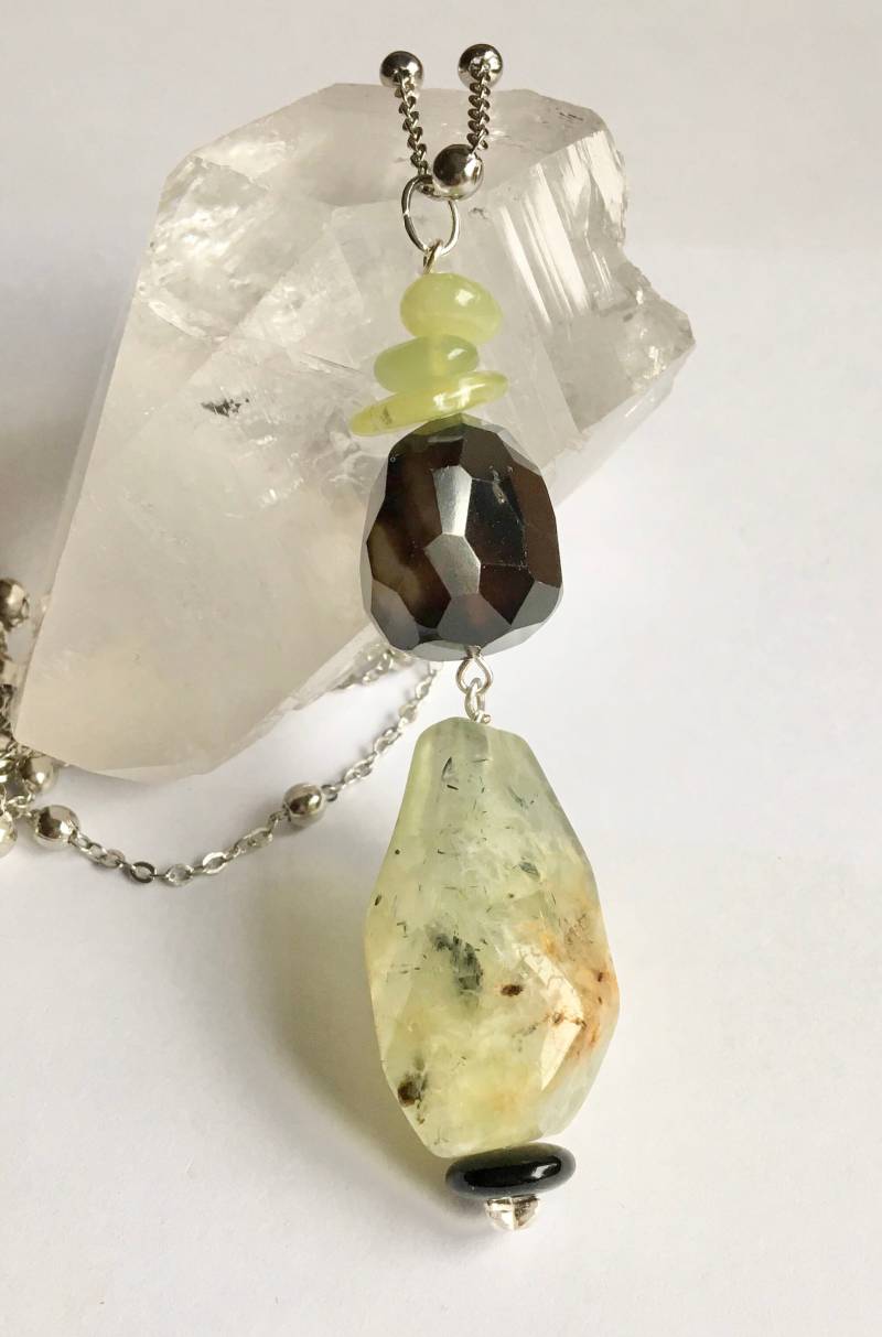 Prehnit Und Achat Anhänger von BorealisJewellery