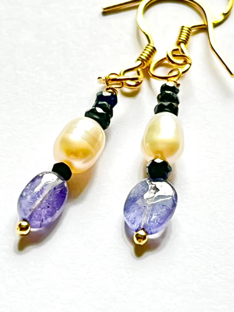 Saphir Und Tansanit Ohrringe von BorealisJewellery