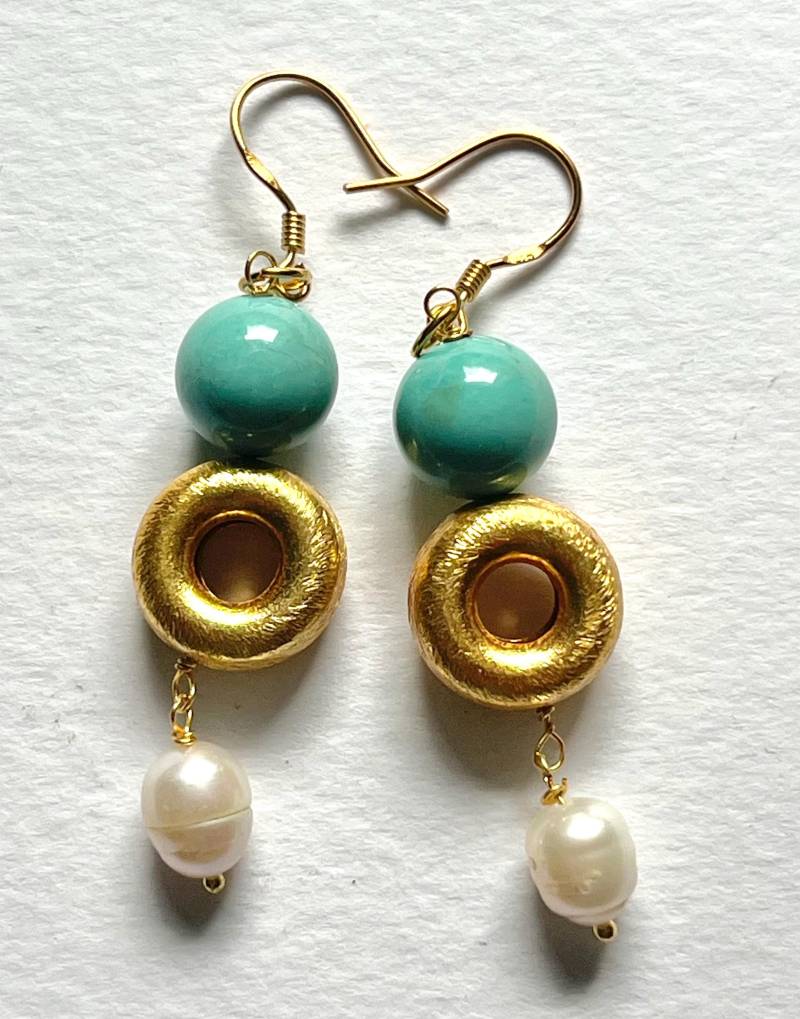 Türkis Und Gold Ohrringe von BorealisJewellery